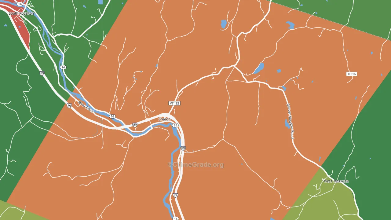 Sharon, VT Map of Assault Rates