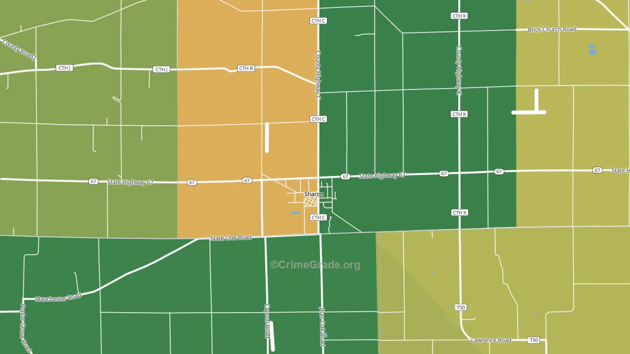Sharon, WI Map of Assault Rates