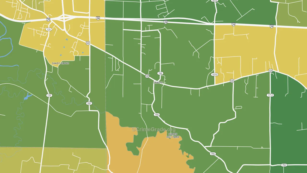 Sharpe, KY Map of Assault Rates