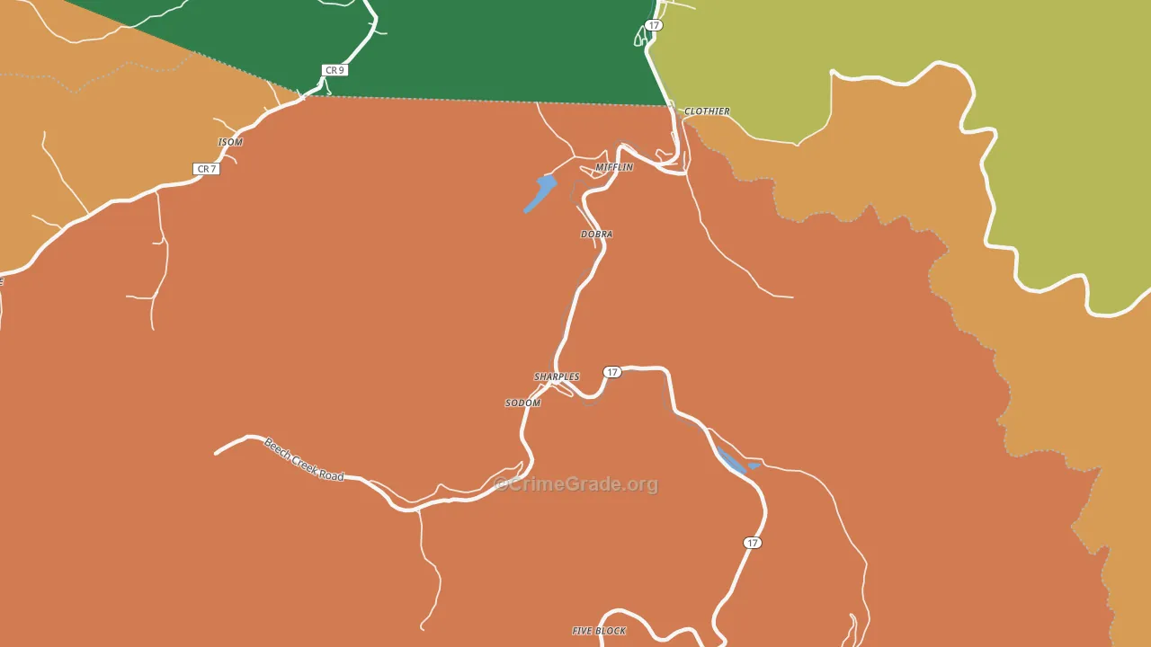 Sharples, WV Map of Assault Rates