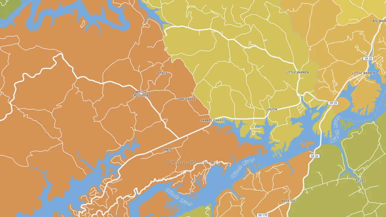 Sharps Chapel, TN Map of Assault Rates