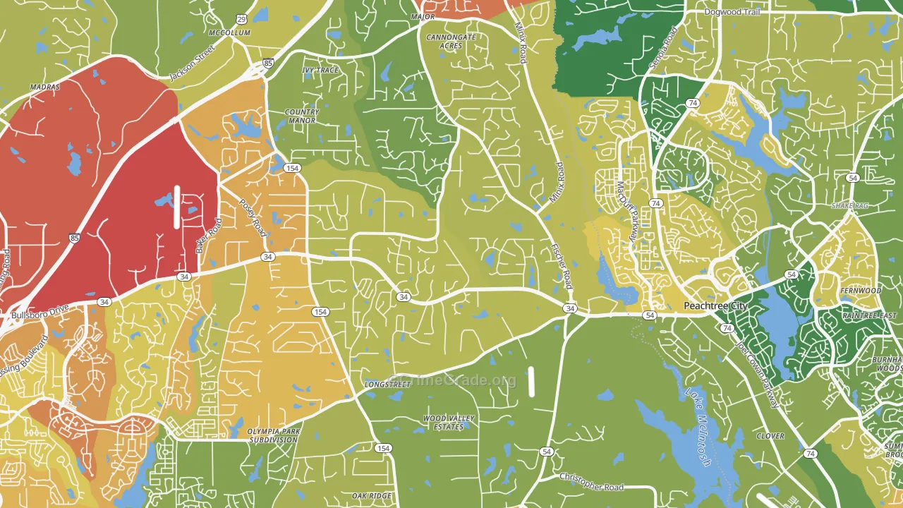 Sharpsburg, GA Map of Assault Rates