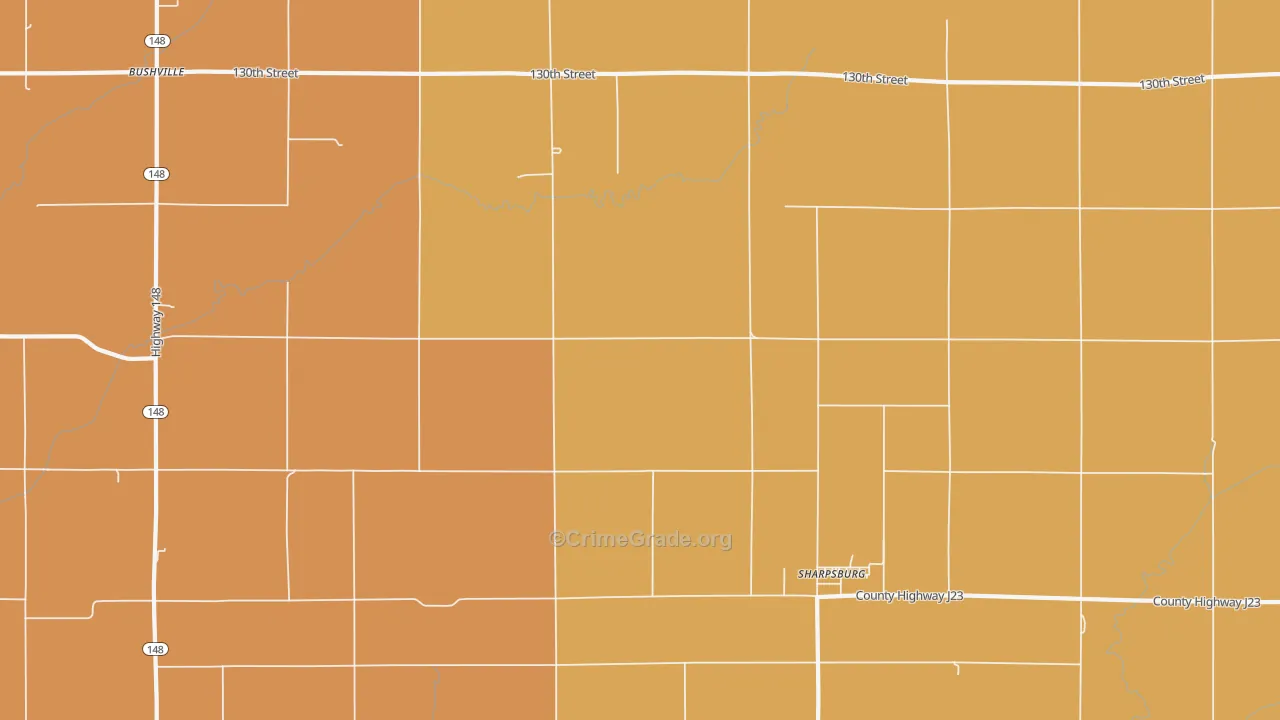Sharpsburg, IA Map of Assault Rates