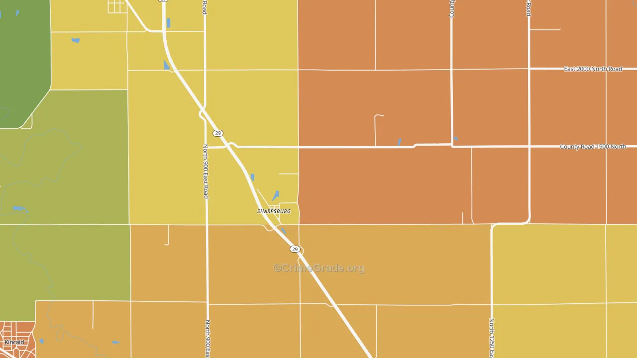 Sharpsburg, IL Map of Assault Rates