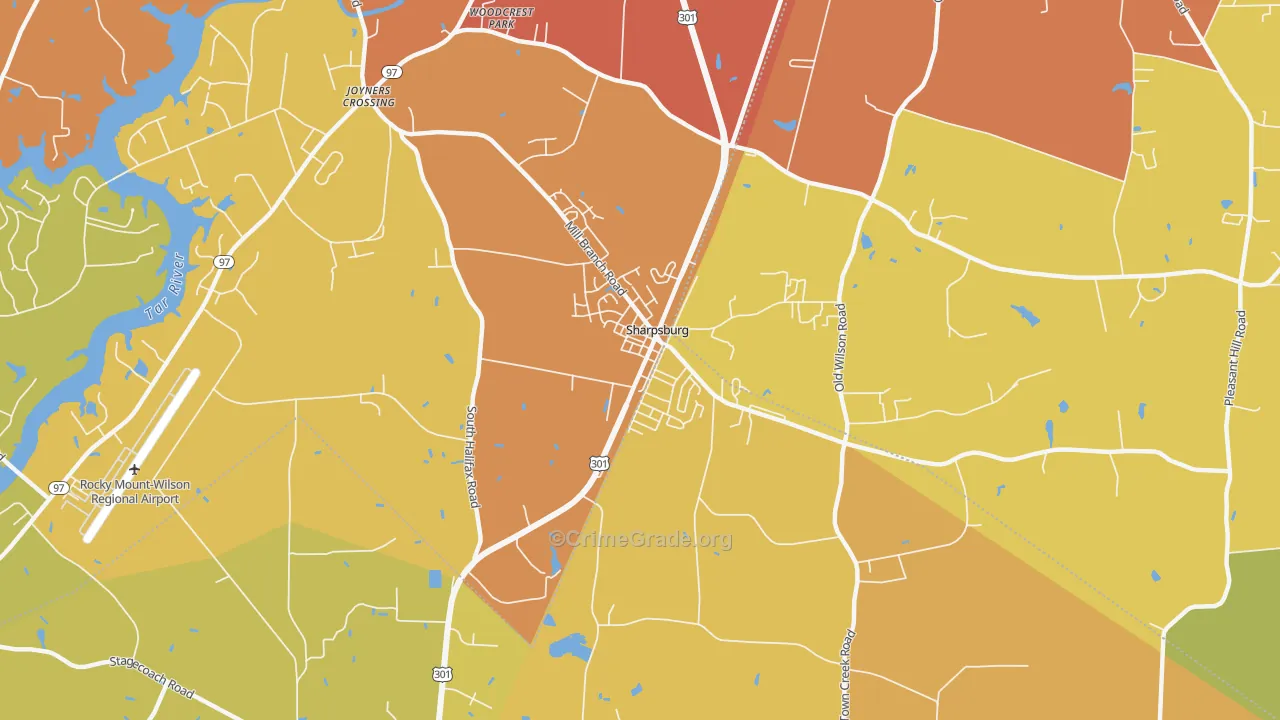 Sharpsburg, NC Map of Assault Rates