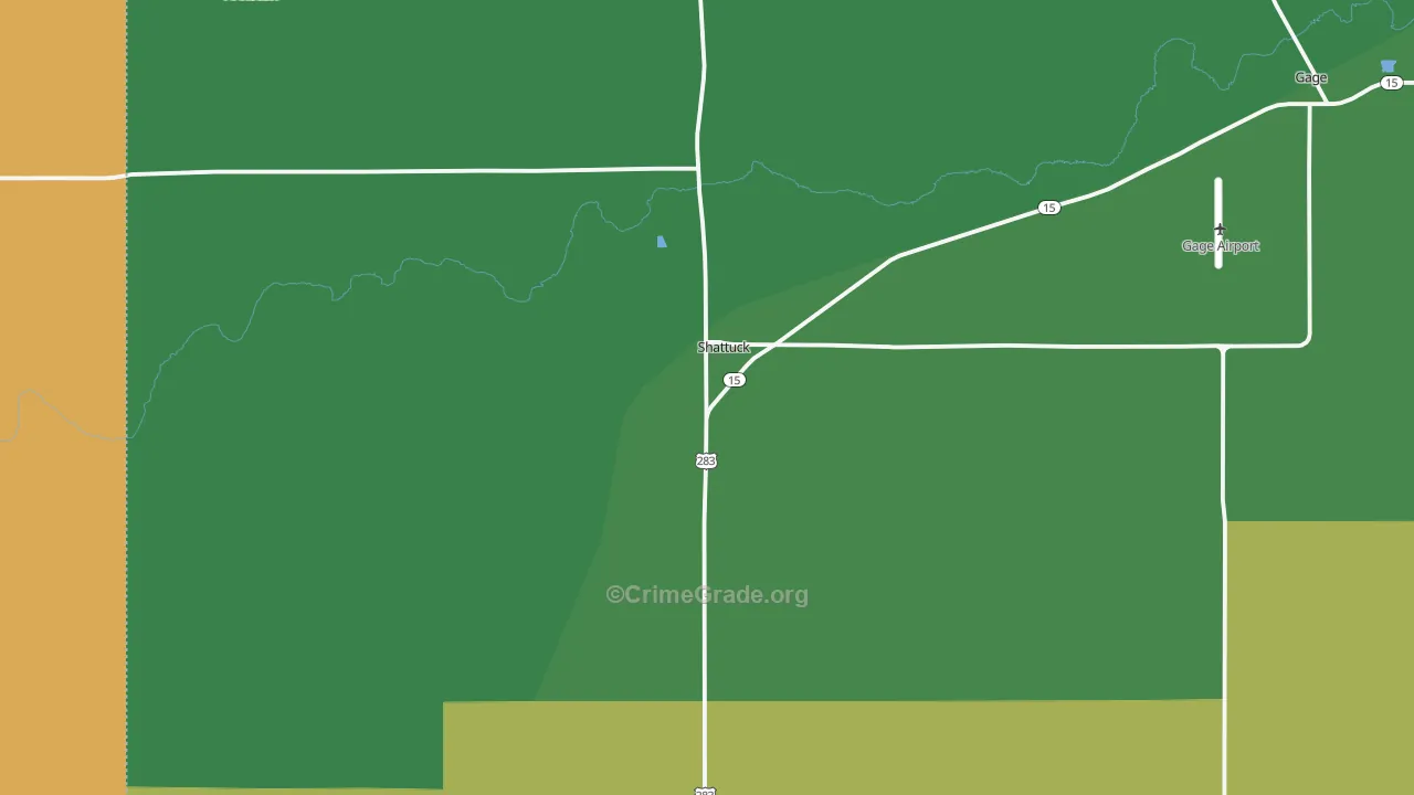 Shattuck, OK Map of Assault Rates