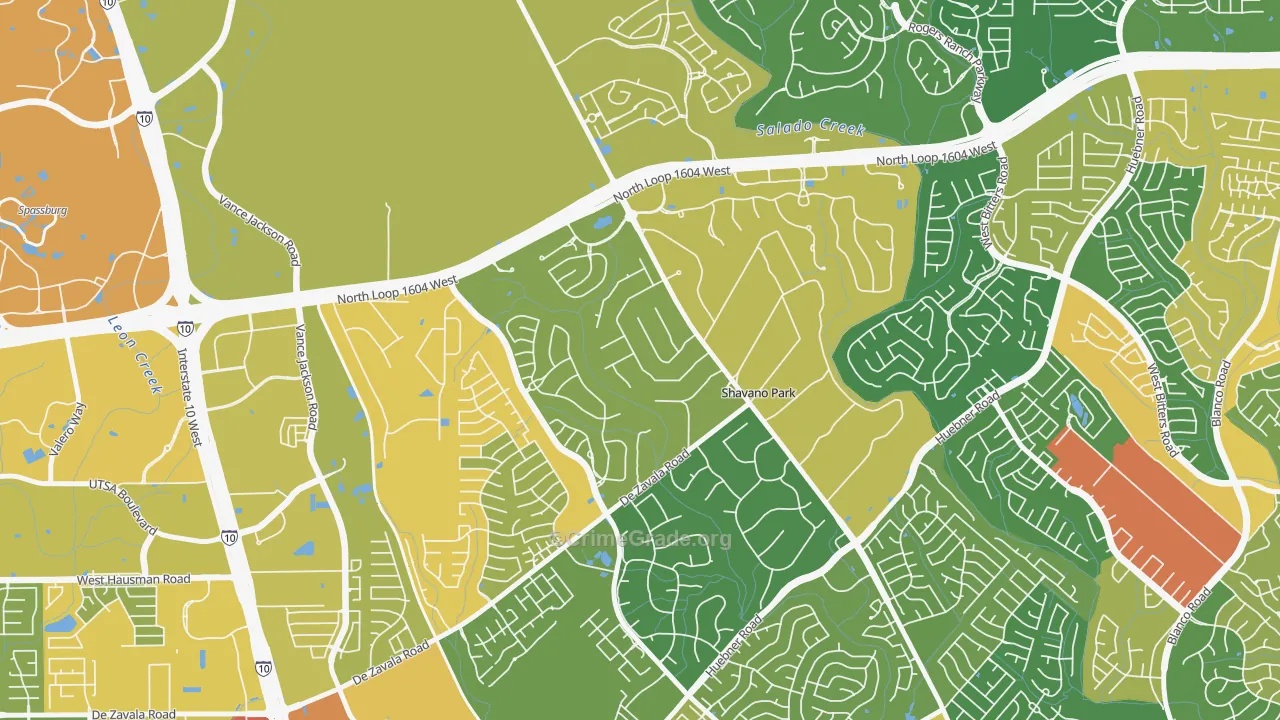 Shavano Park, TX Map of Assault Rates