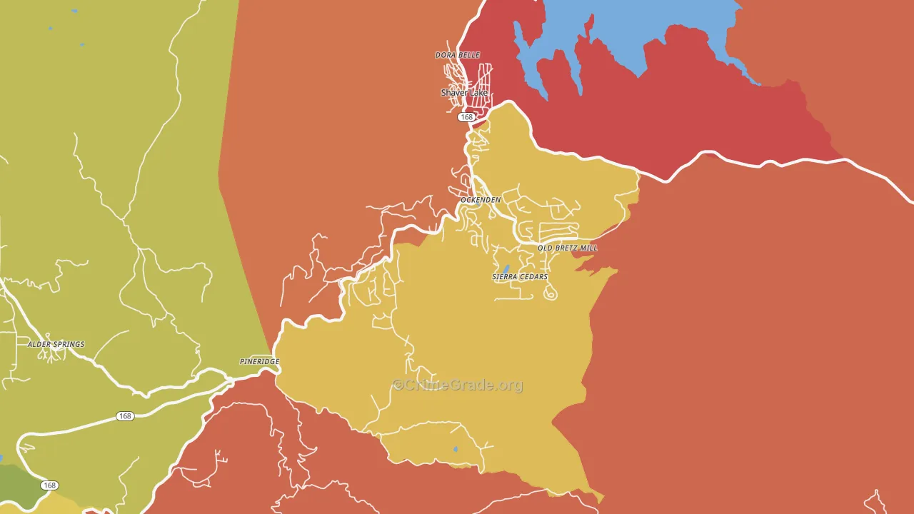 Shaver Lake Heights, CA Map of Assault Rates