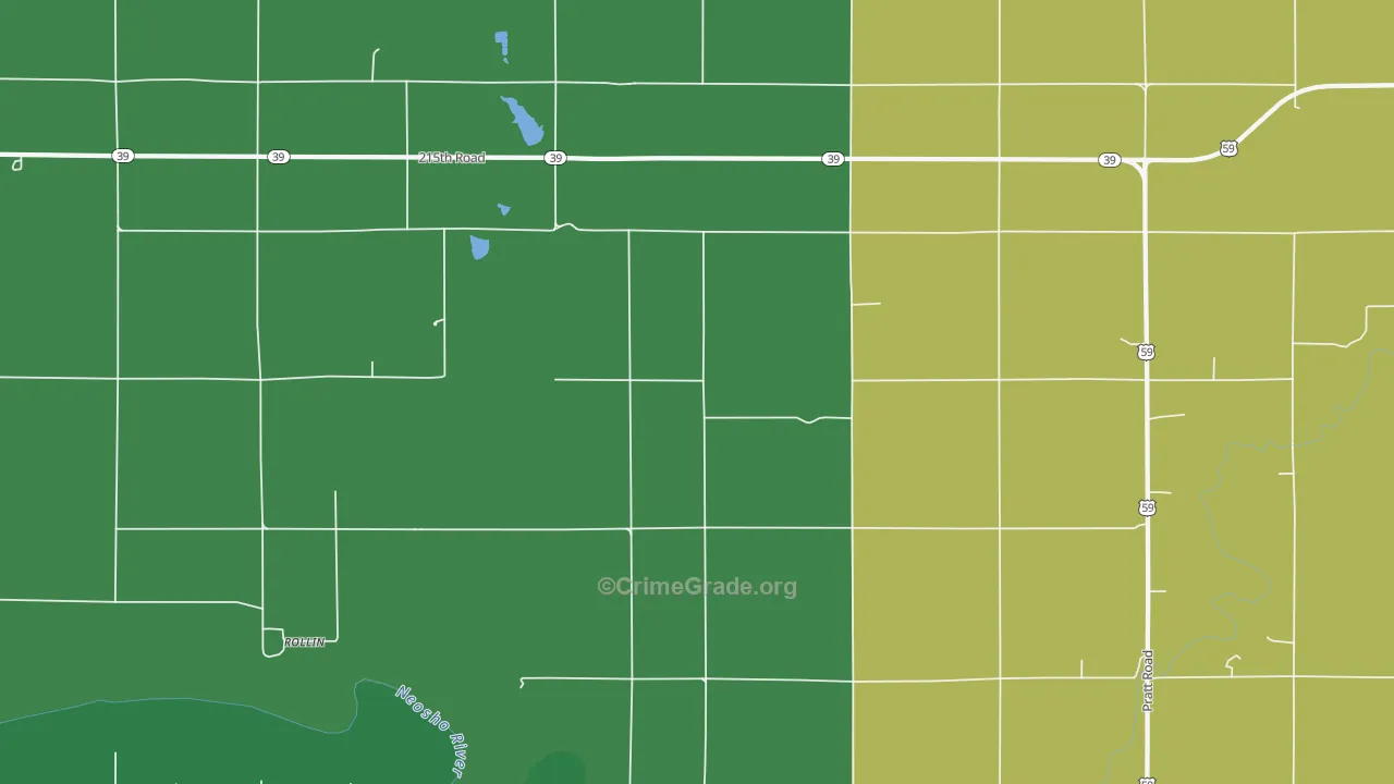 Shaw, KS Map of Assault Rates