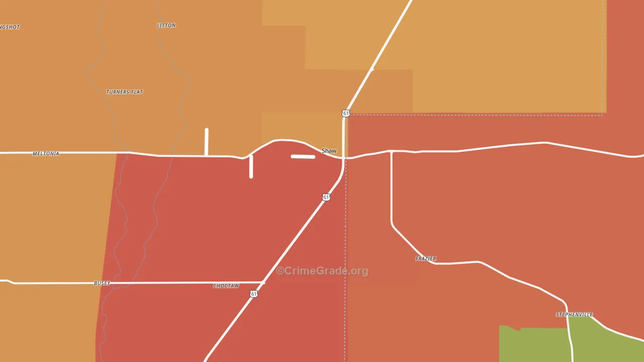 Shaw, MS Map of Assault Rates