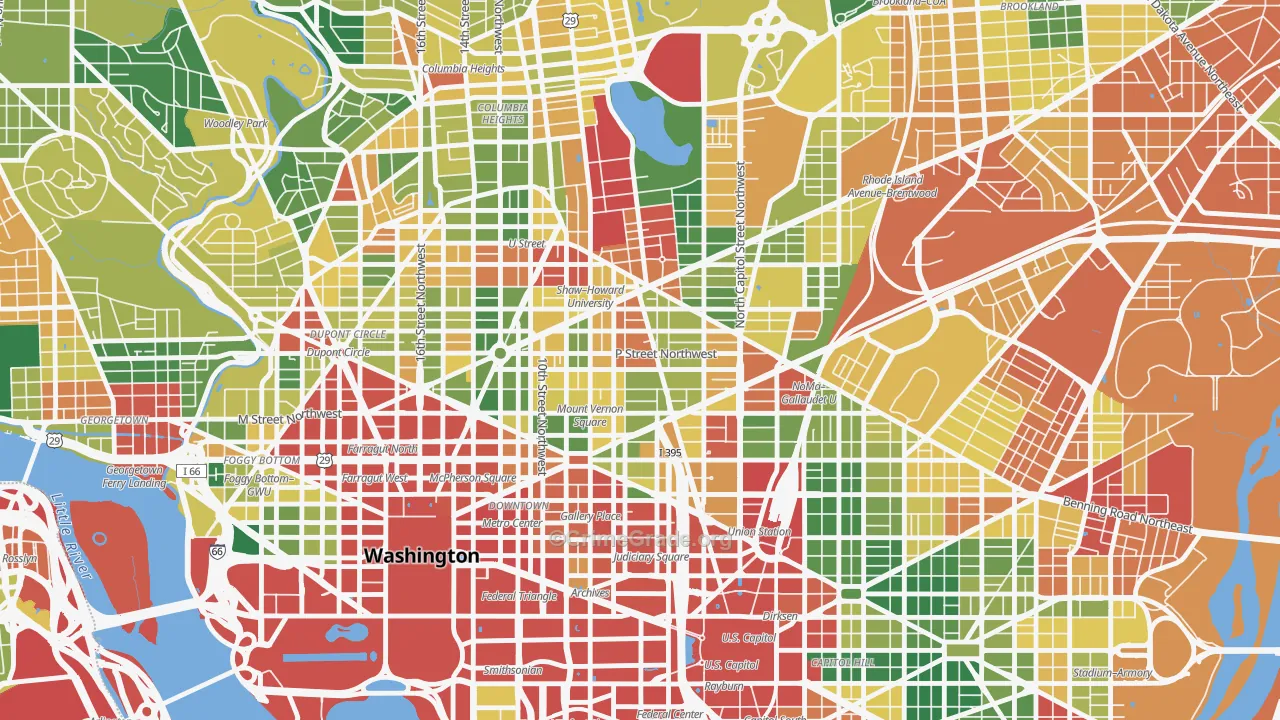 Shaw, Washington, DC Map of Assault Rates