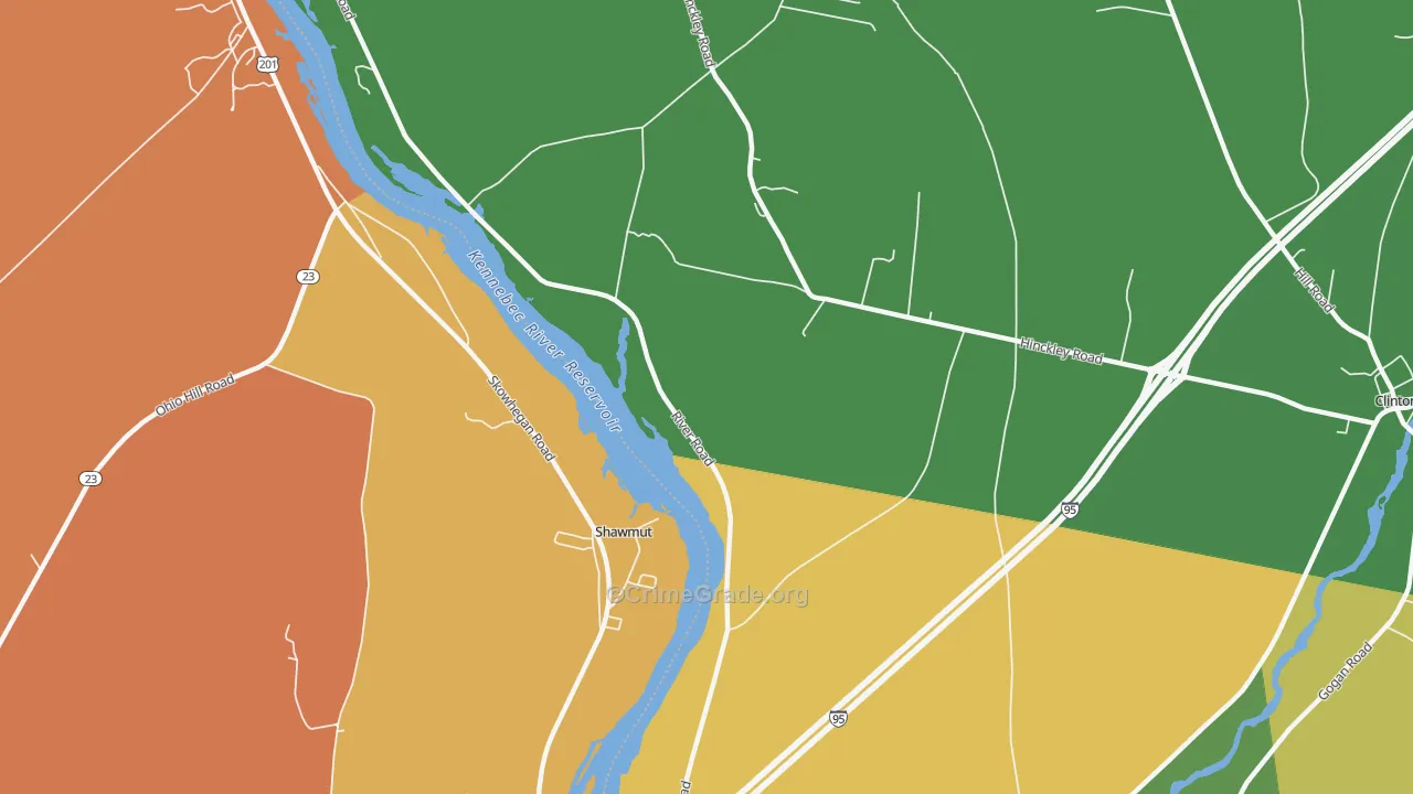 Shawmut, ME Map of Assault Rates