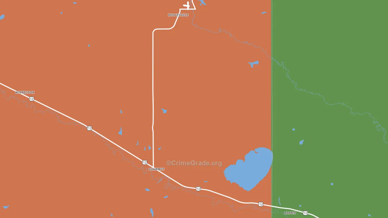 Shawmut, MT Map of Assault Rates