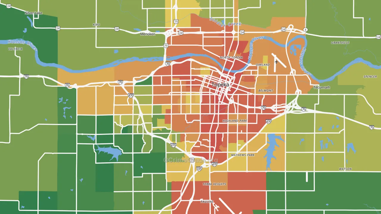 Shawnee County, KS Map of Assault Rates