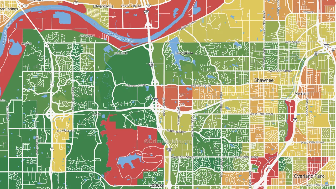 Shawnee, KS Map of Assault Rates