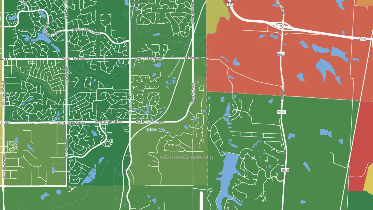 Shawnee Mission, KS Map of Assault Rates