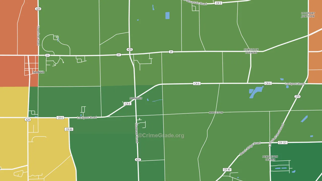 Shawnee, NY Map of Assault Rates