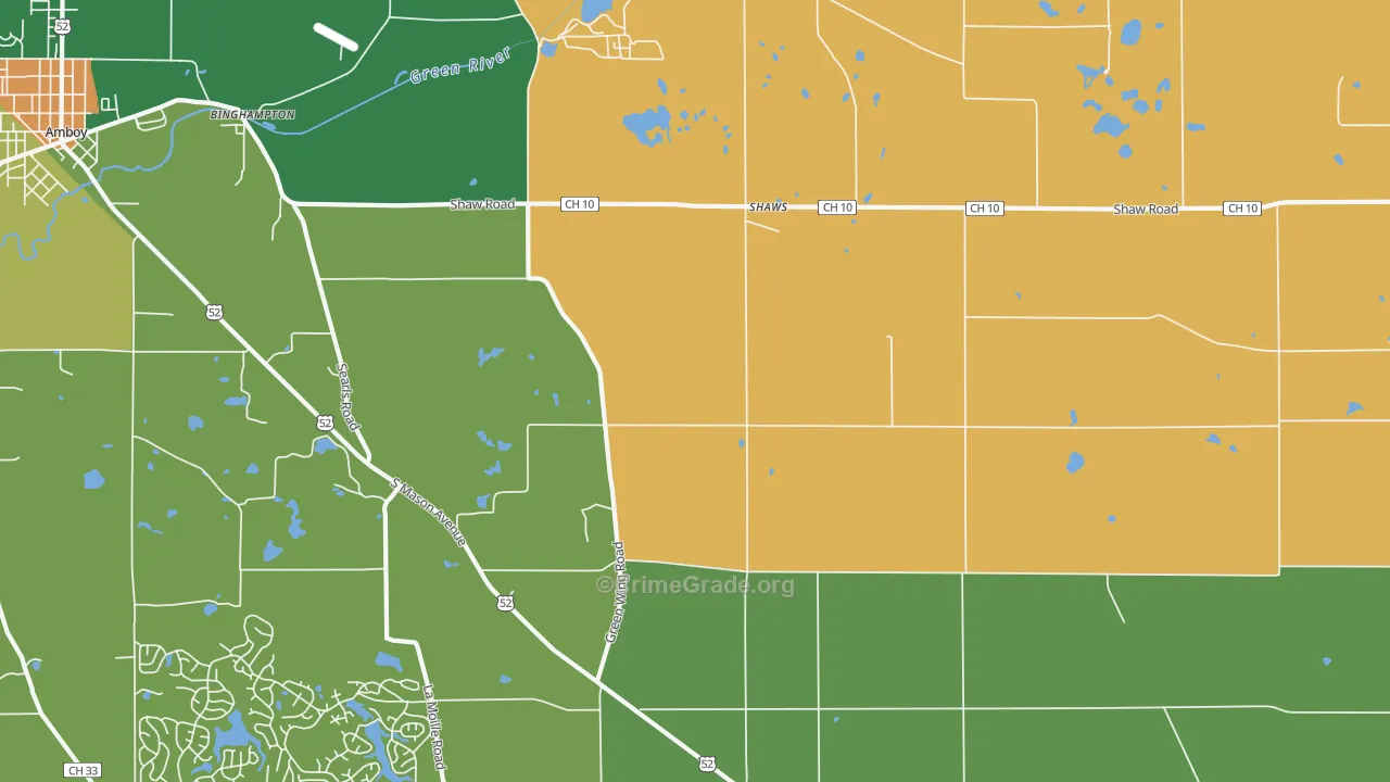 Shaws, IL Map of Assault Rates