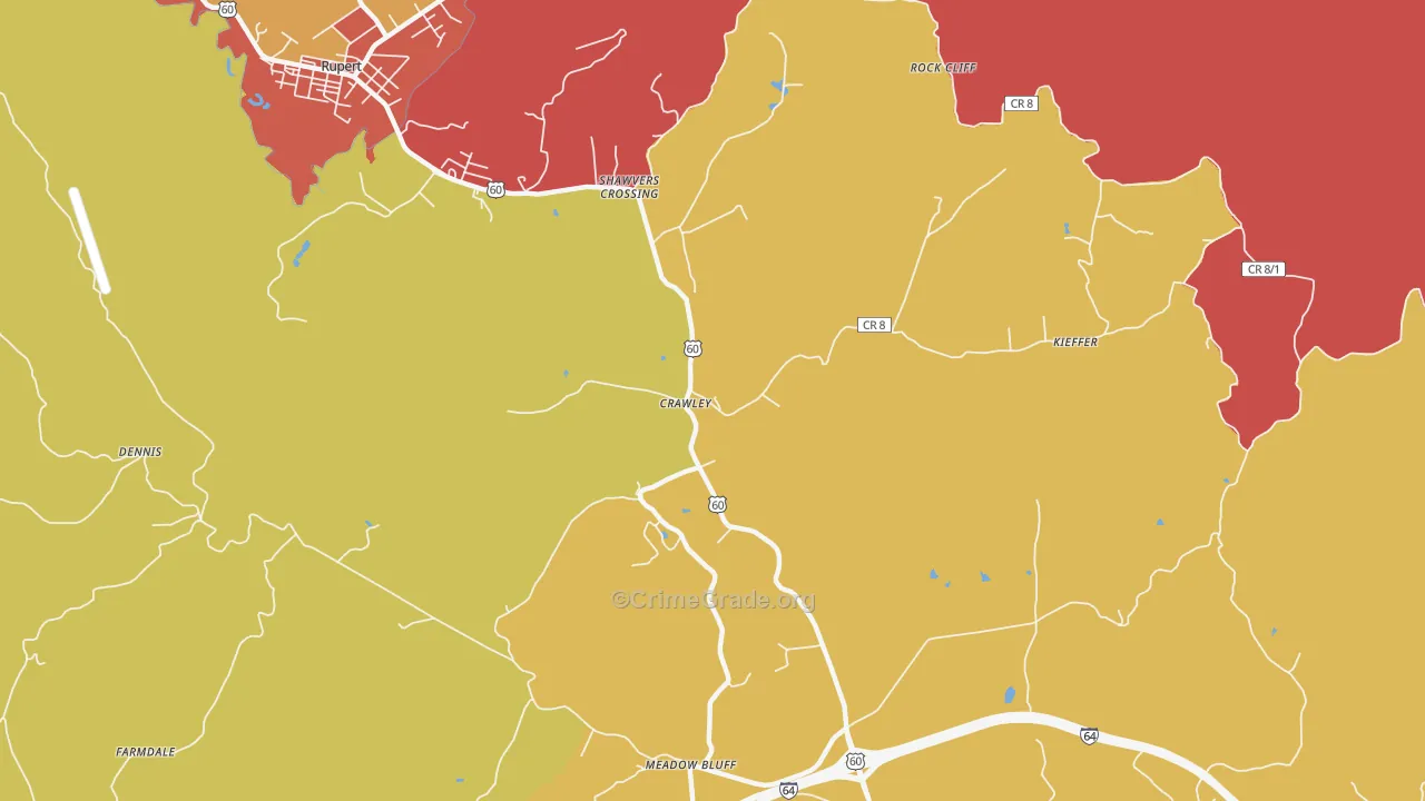 Shawvers Crossing, WV Map of Assault Rates