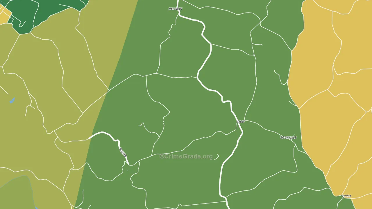 Shay, PA Map of Assault Rates