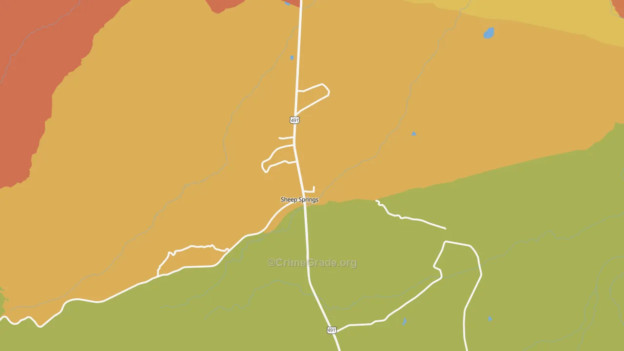 Sheep Springs, NM Map of Assault Rates