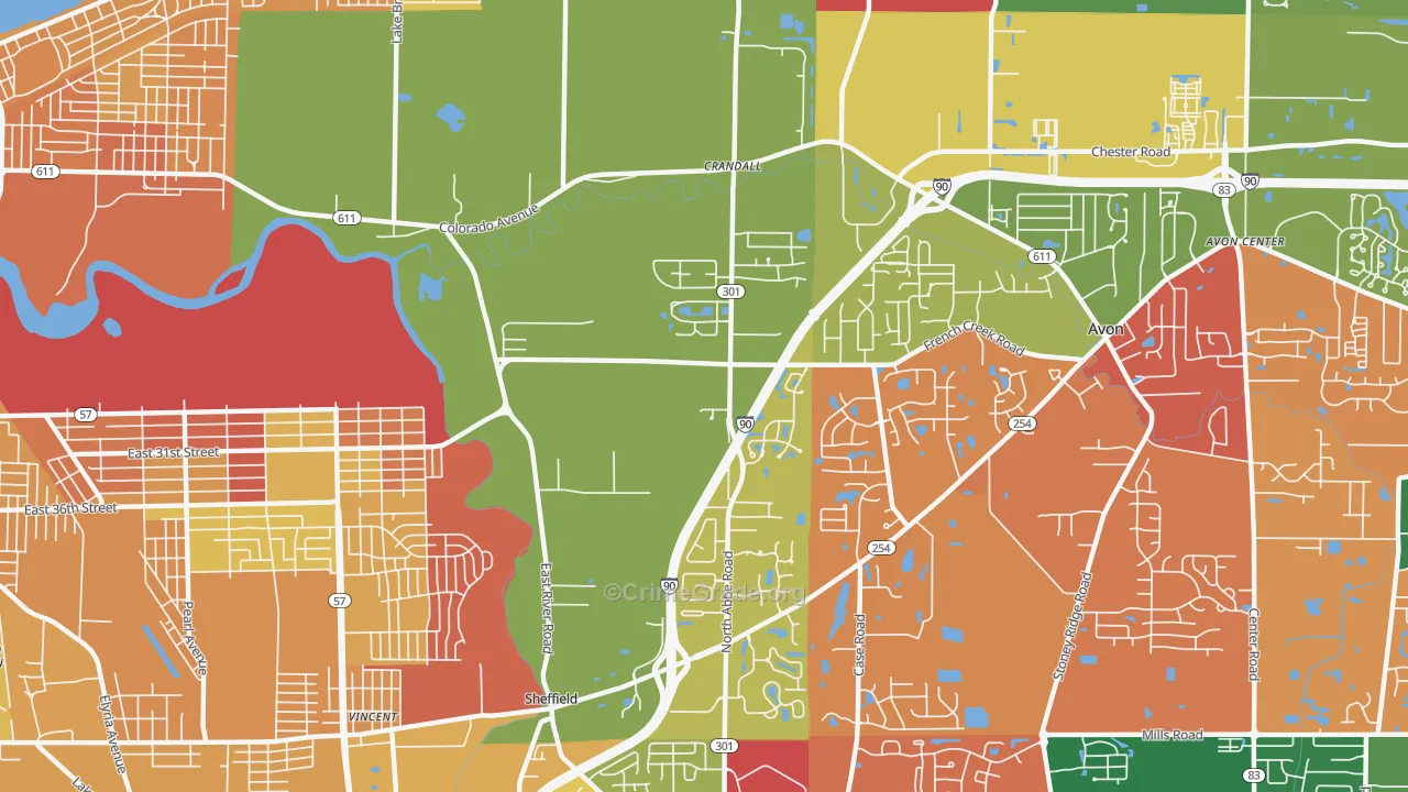Sheffield, OH Map of Assault Rates
