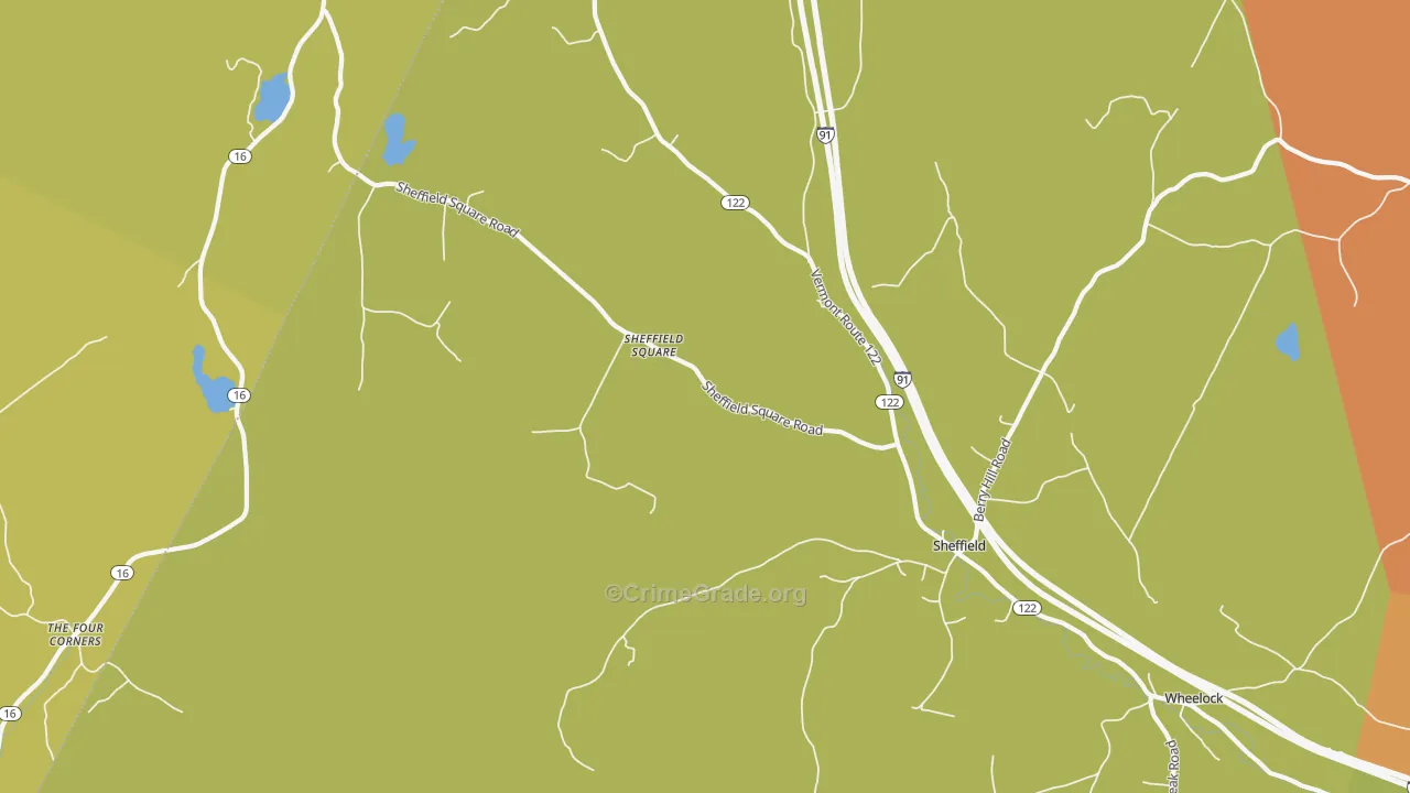 Sheffield Square, VT Map of Assault Rates