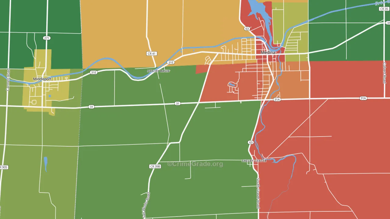 Shelby Basin, NY Map of Assault Rates