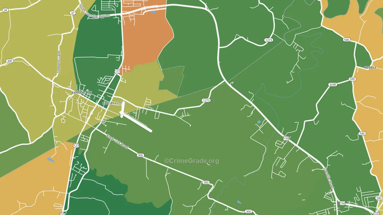 Shelby City, KY Map of Assault Rates