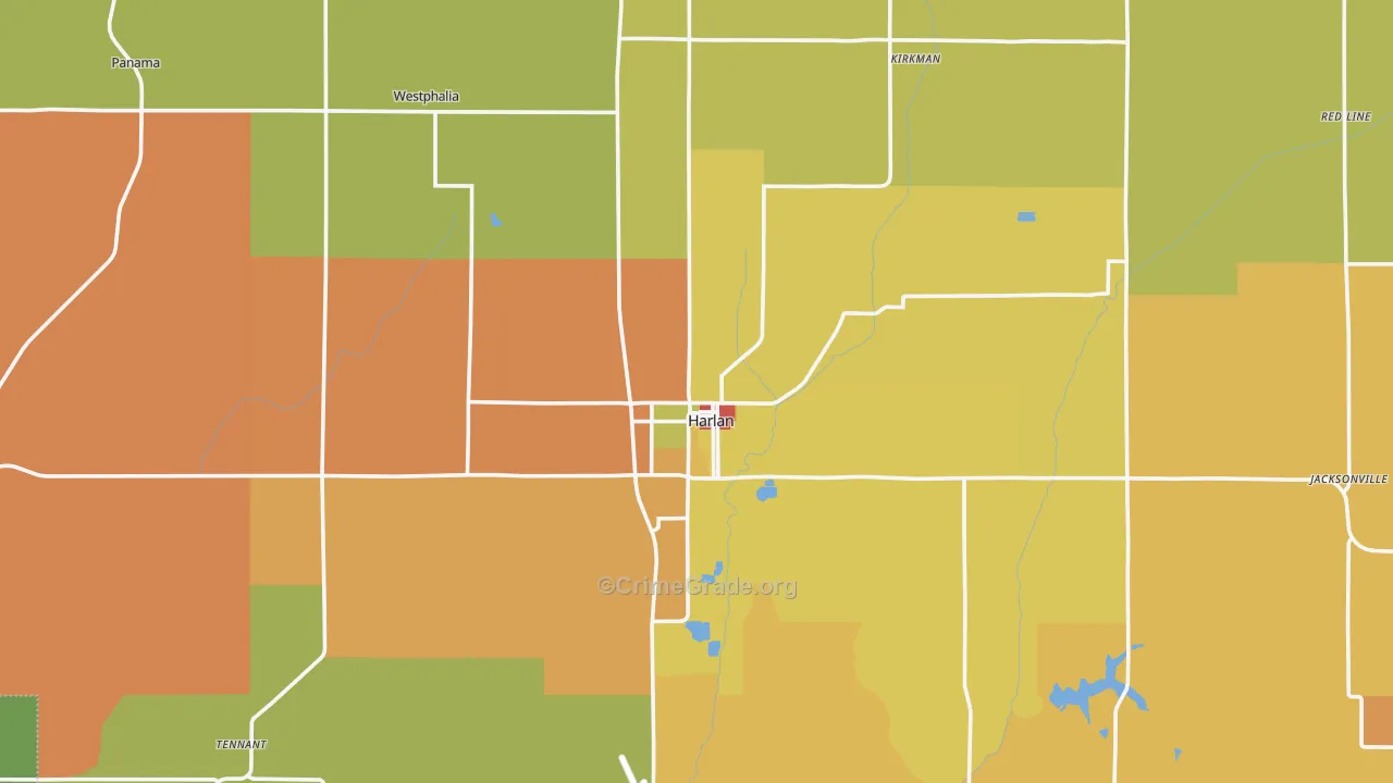 Shelby County, IA Map of Assault Rates