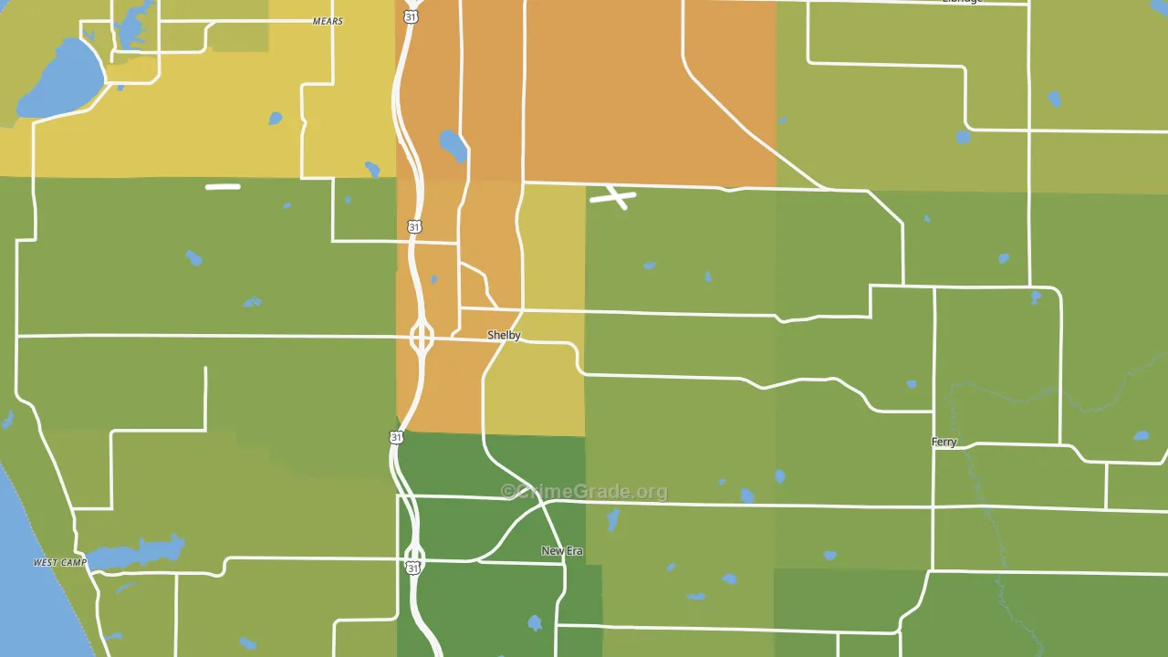 Shelby, MI Map of Assault Rates