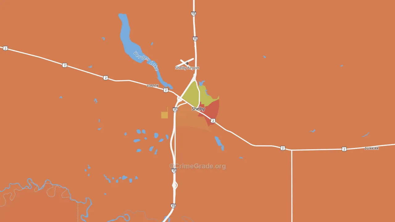 Shelby, MT Map of Assault Rates