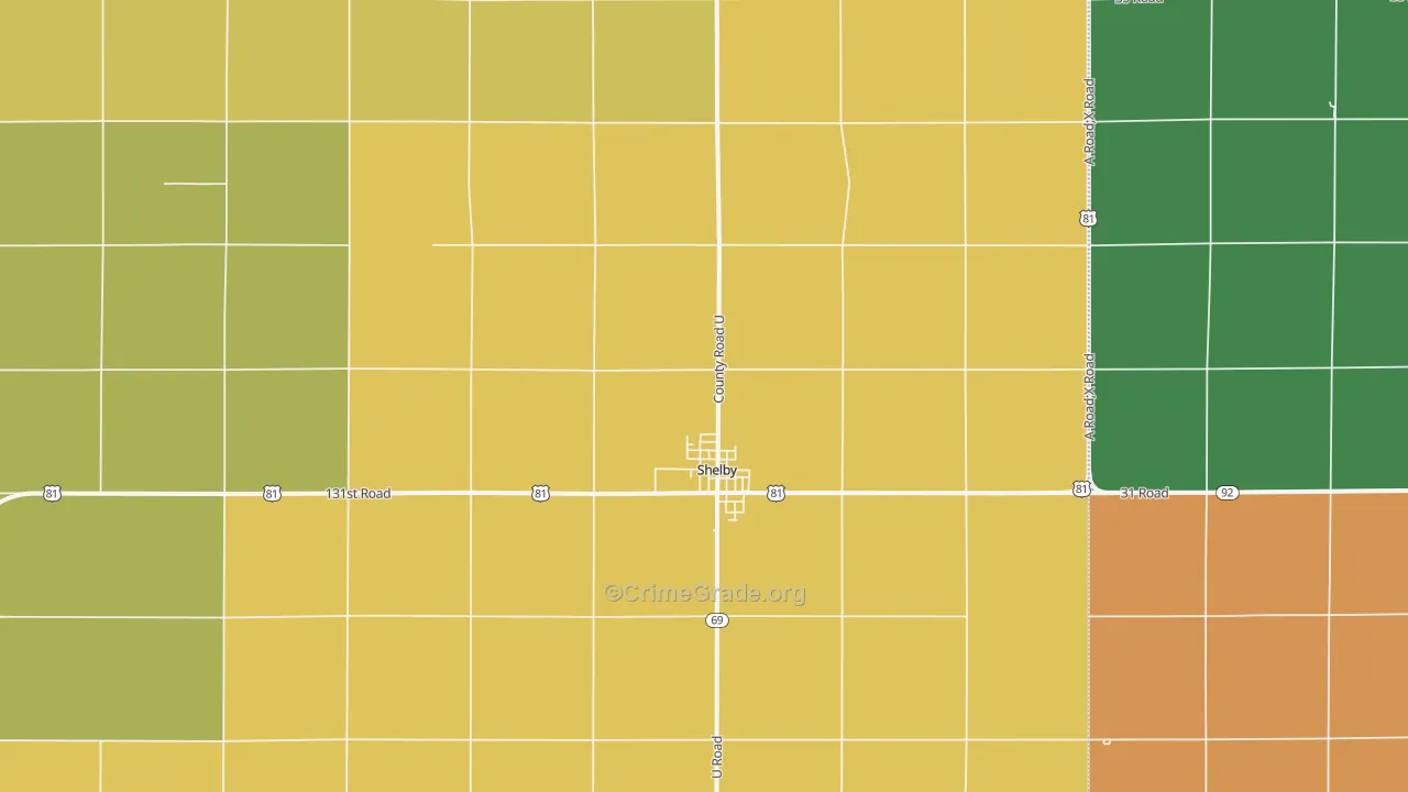 Shelby, NE Map of Assault Rates