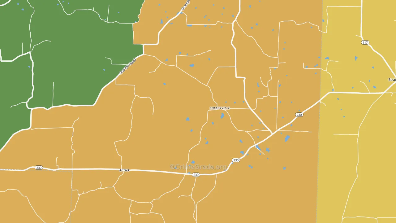 Shelbyville, AR Map of Assault Rates
