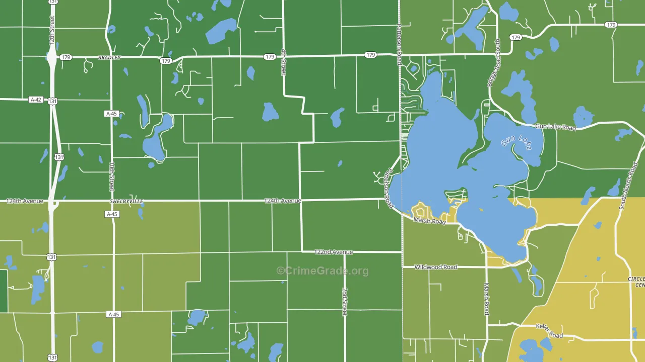 Shelbyville, MI Map of Assault Rates