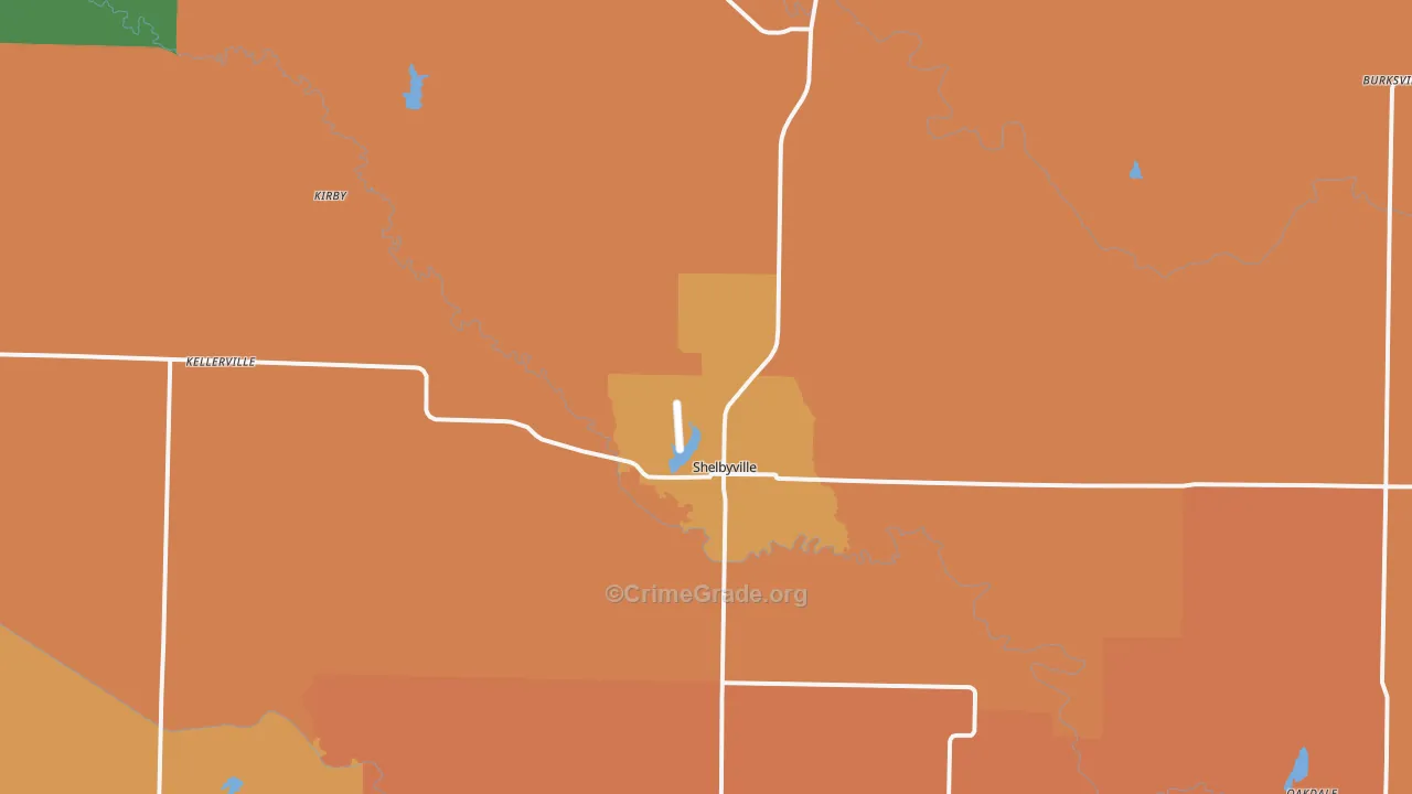 Shelbyville, MO Map of Assault Rates