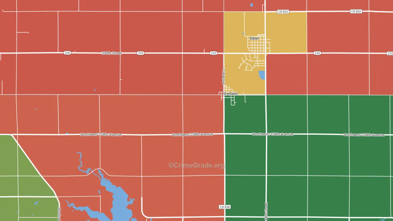Sheldahl, IA Map of Assault Rates