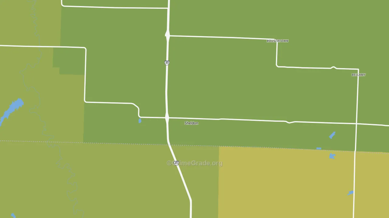 Sheldon, MO Map of Assault Rates