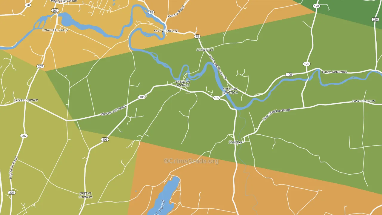 Sheldon, VT Map of Assault Rates