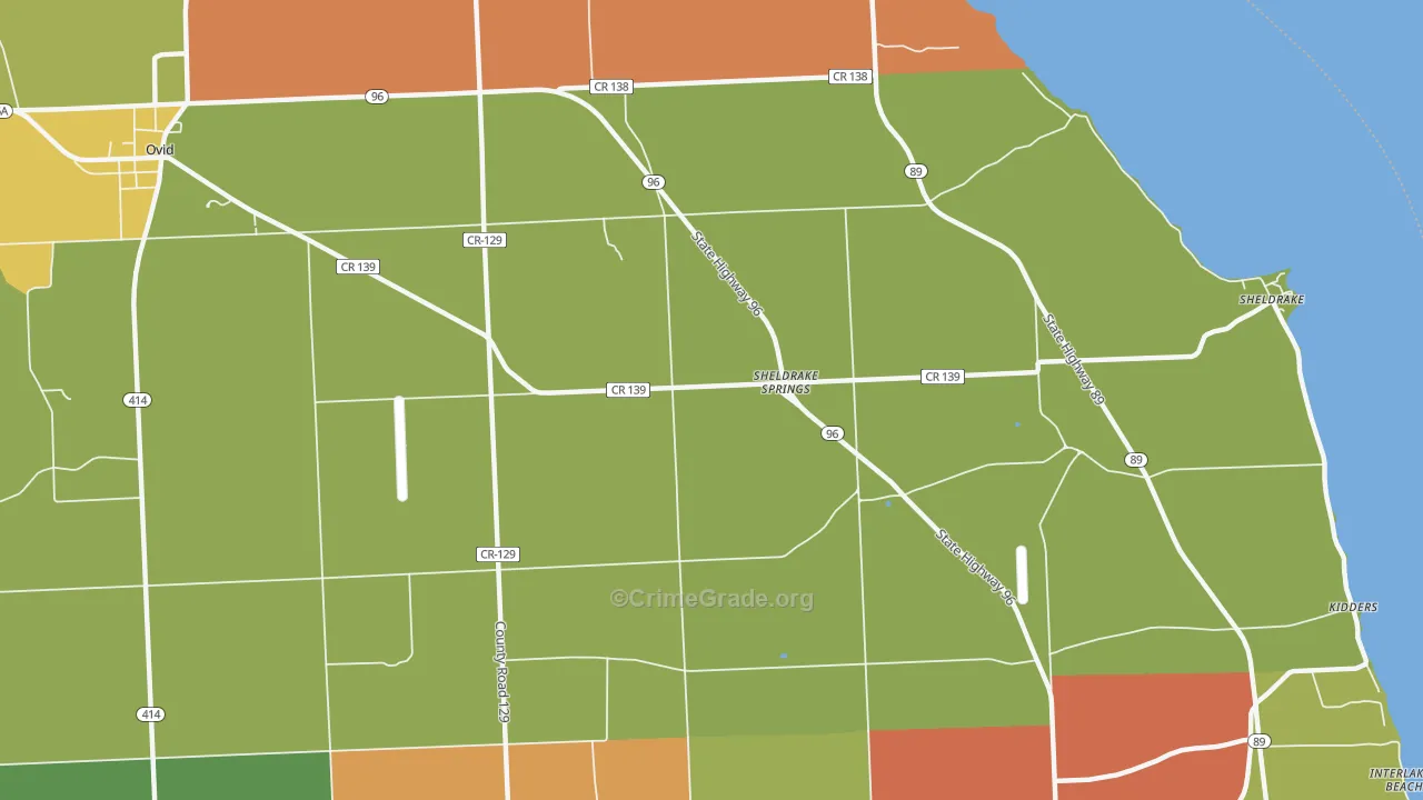 Sheldrake Springs, NY Map of Assault Rates