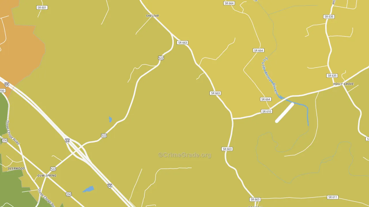 Shelfar, VA Map of Assault Rates