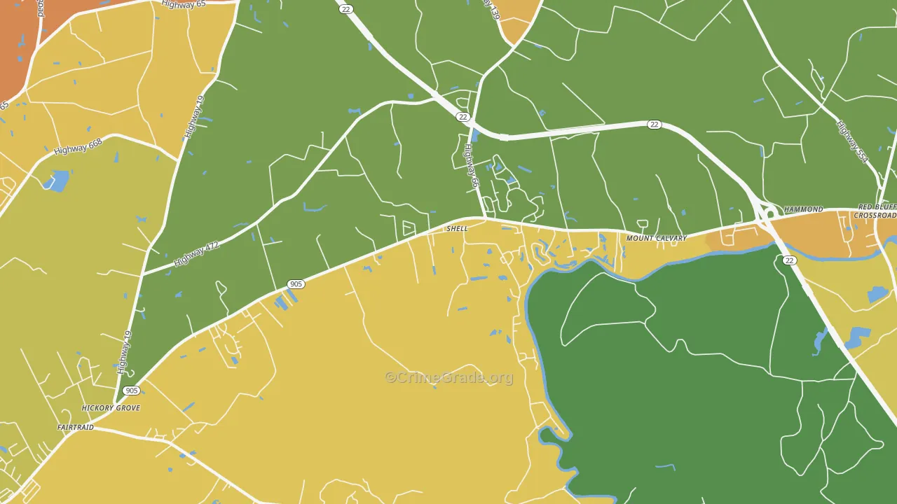 Shell, SC Map of Assault Rates