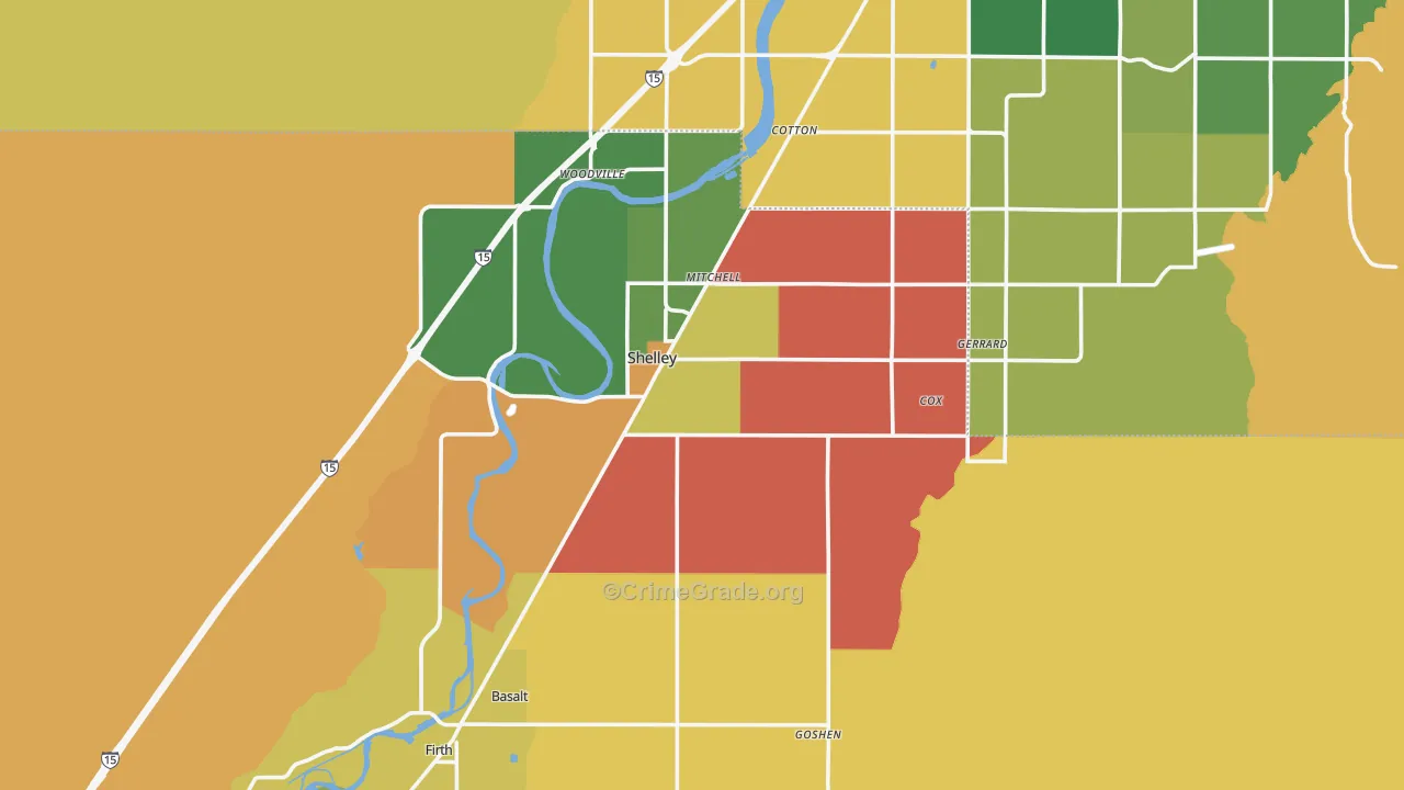 Shelley, ID Map of Assault Rates