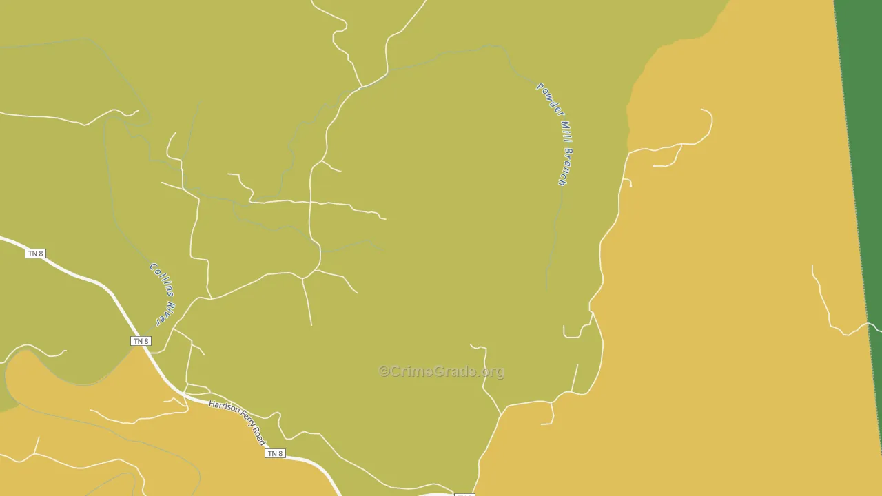 Shellsford, TN Map of Assault Rates