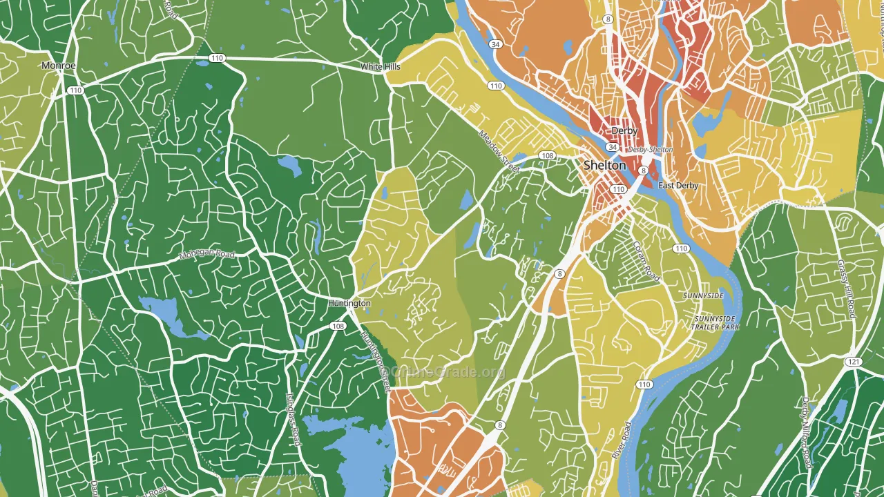 Shelton, CT Map of Assault Rates