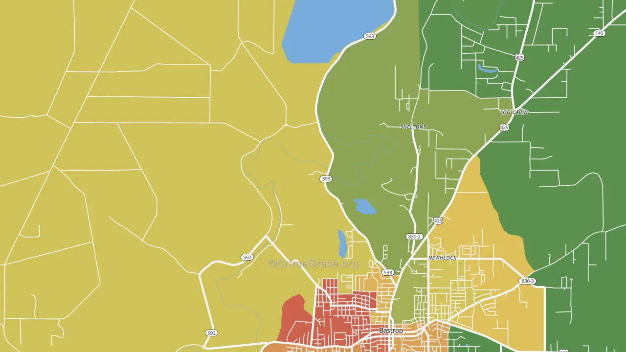 Sheltons, LA Map of Assault Rates