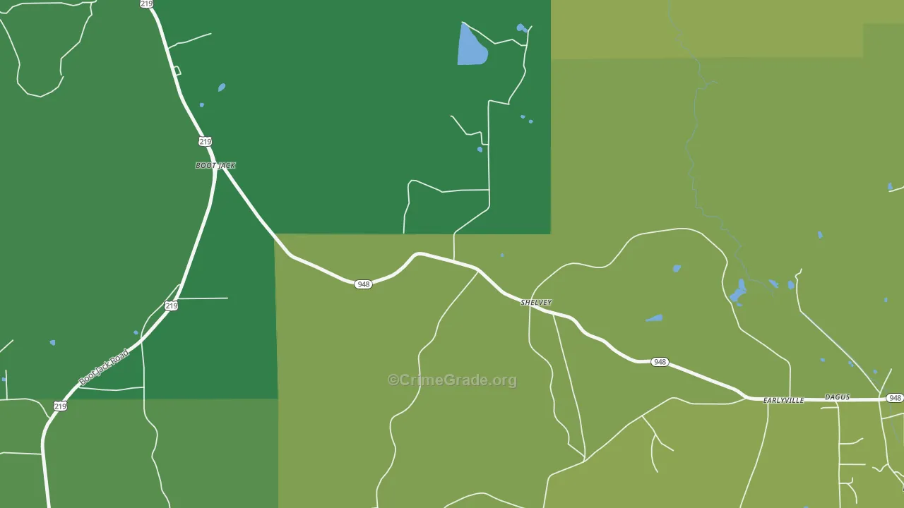 Shelvey, PA Map of Assault Rates