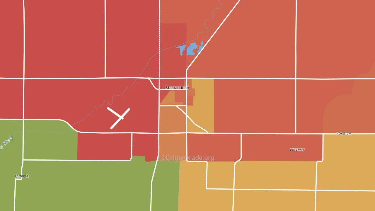 Shenandoah, IA Map of Assault Rates