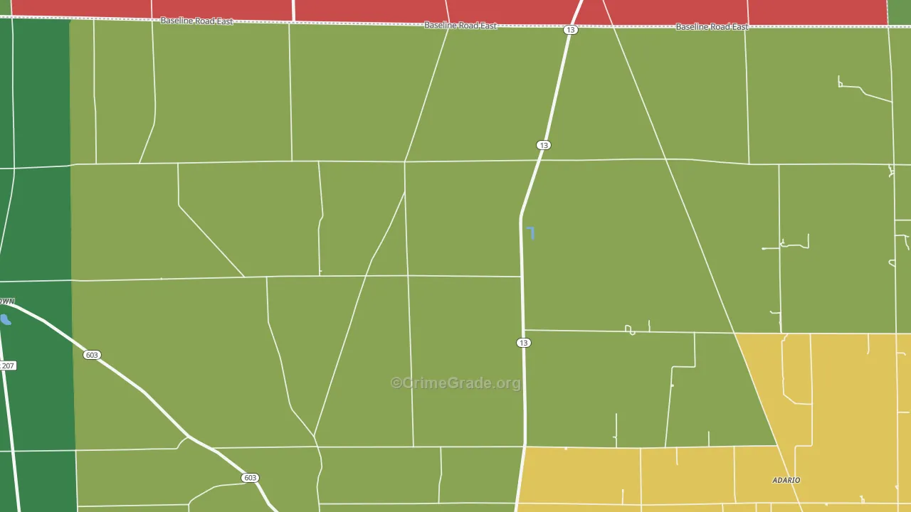 Shenandoah, OH Map of Assault Rates