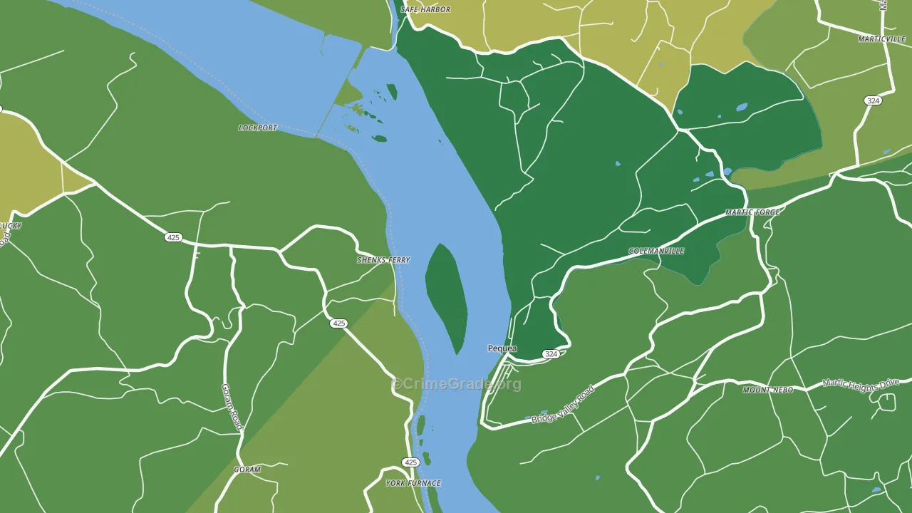 Shenks Ferry, PA Map of Assault Rates